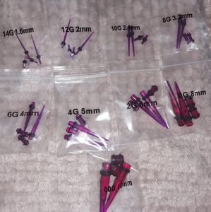Gauges taper and plug set. 9 sizes. 14 to 00.